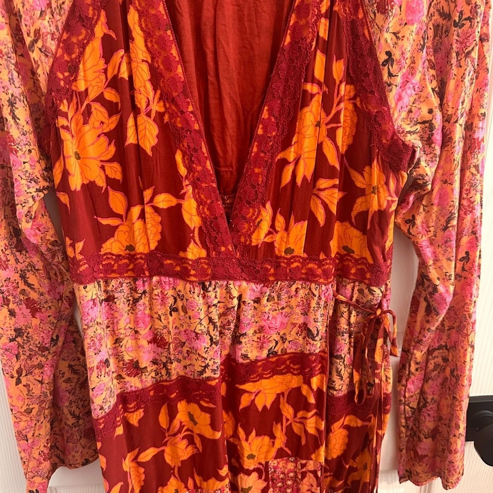 Free People Red and Pink Floral Maxi Dress - Picture 6 of 10